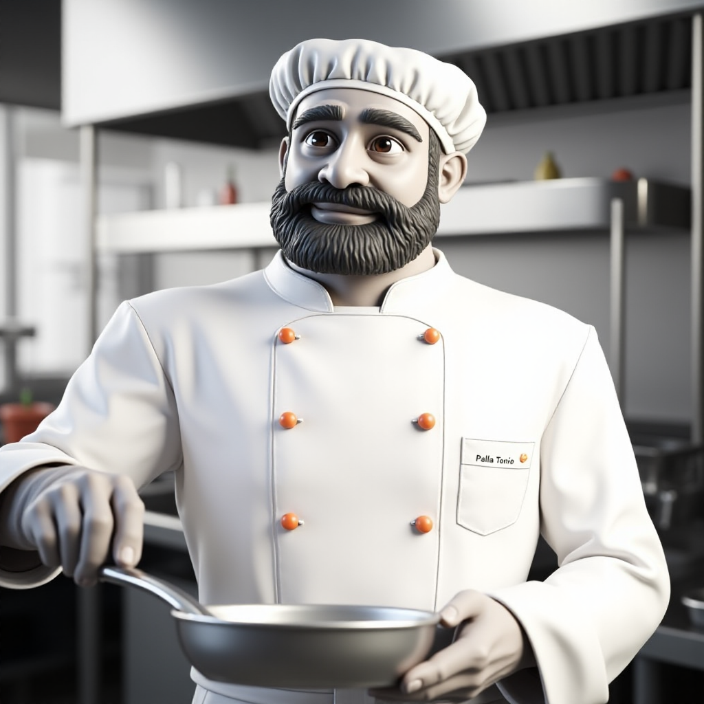 Chef traiteur derrière son food truck